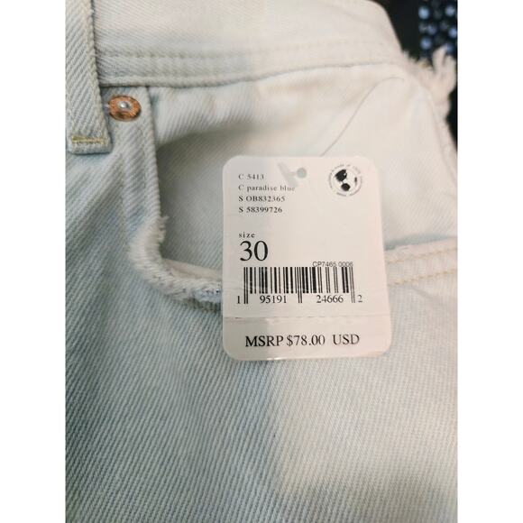 We The Free Free People Maggie Mid Rise Distroyed Frayed Hem Jeans 30 NWT - Picture 3 of 5